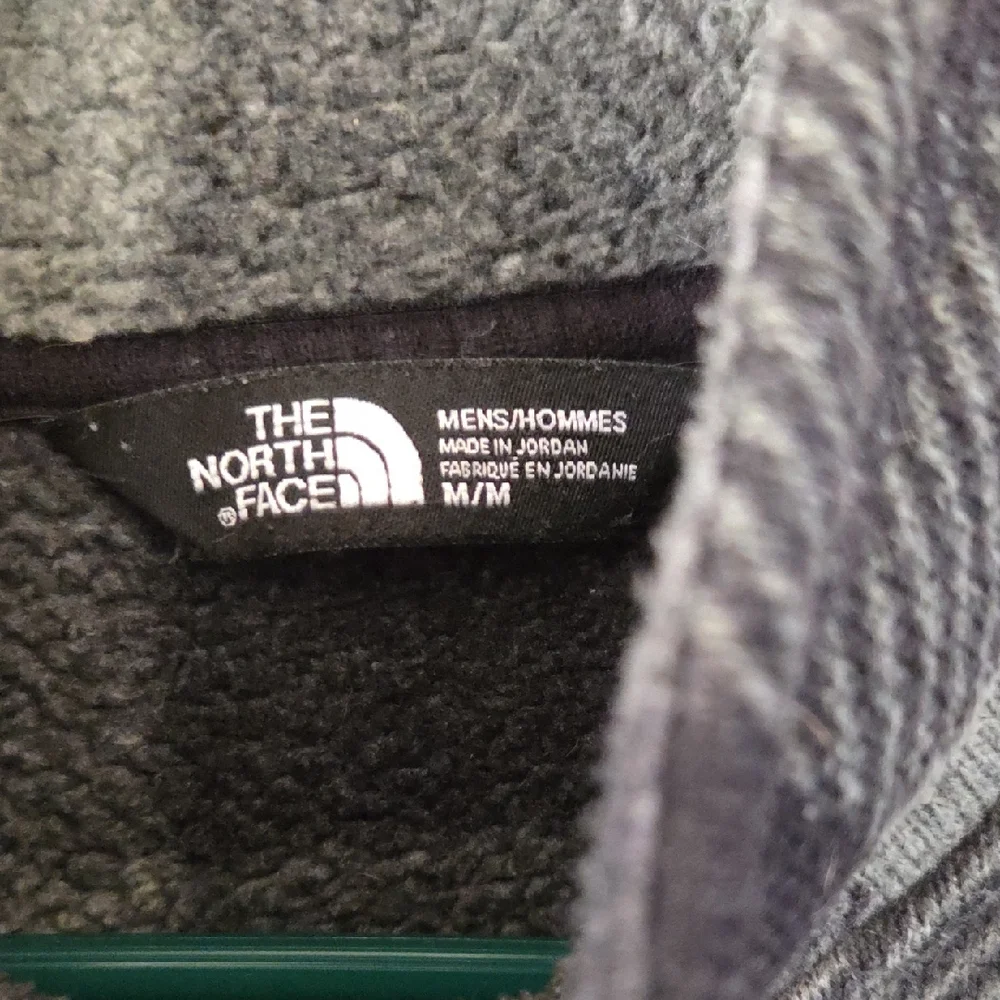 Men's North Face Black And Green Plaid Half Zip Fleece Size Medium Warm Casual